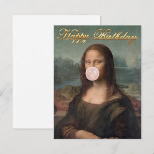Carte Mona Lisa Blown Pink Buble gomme