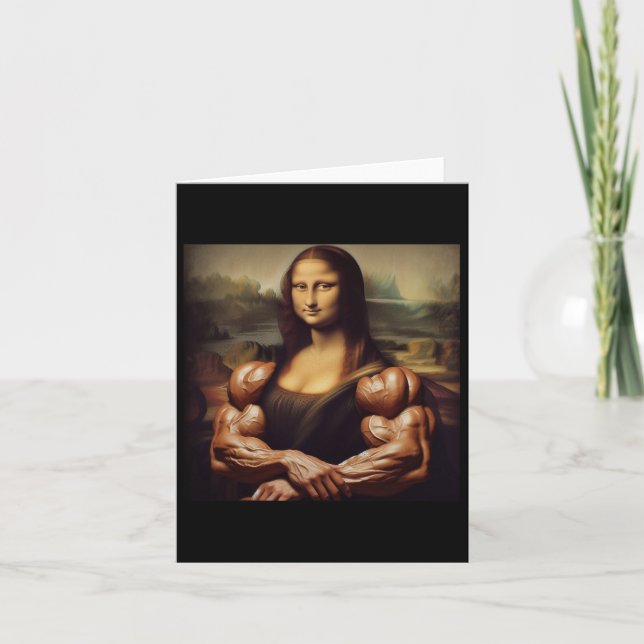 Carte Mona Lisa Bodybuilding Funny Cadeau 4 (Devant)