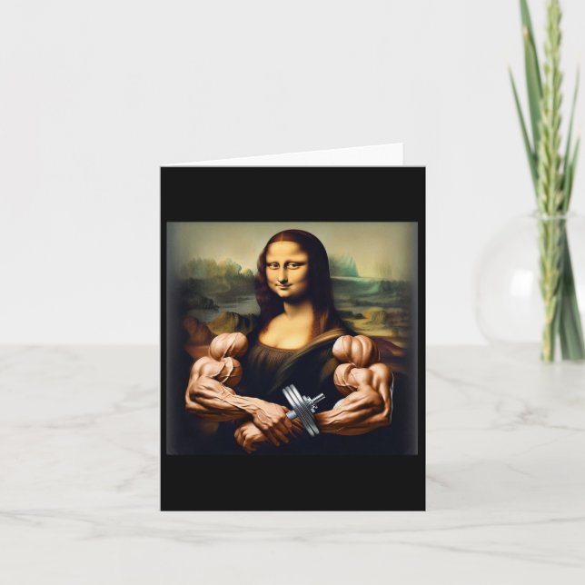 Carte Mona Lisa Bodybuilding Funny Cadeau 6 (Devant)