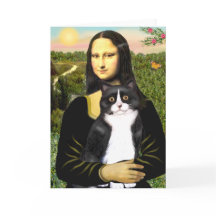 Mona Lisa - chat noir et blanc