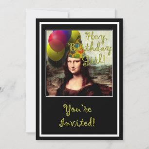 Carte Mona Lisa Joyeuse Casquette de fête d'anniversaire