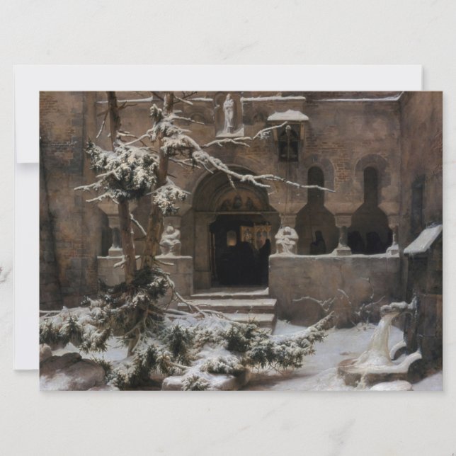Carte Monastère dans la neige hivernale (par Karl Lessin (Devant)