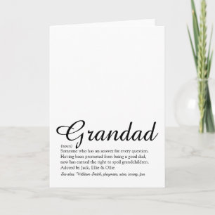 Carte Monde meilleur grand-père, grand-père définition S