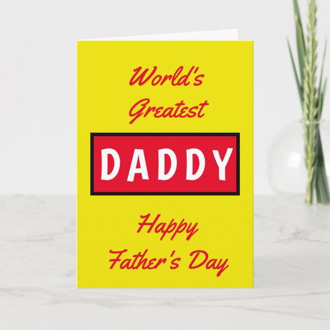 Carte Monde Meilleur Papa Texte Fête des pères rouge jau (Devant)