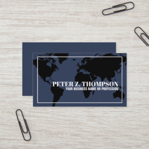 Carte Mondiale bleu professionnel