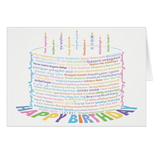 Carte mondiale de gâteau d'anniversaire - Jeu de c (Devant Horizontal)