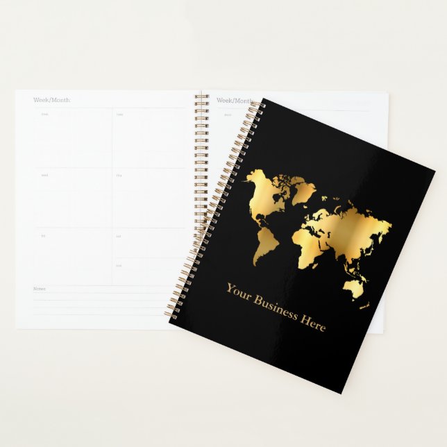 Carte Mondiale Gold/Noir (Devant avec enveloppe)