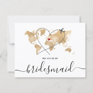 Carte Mondiale Gold Serez-Vous Ma Femme D'Accueil