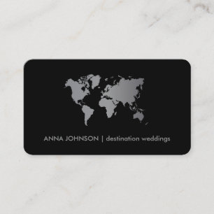 Carte mondiale Gradient gris chic Agent de voyage