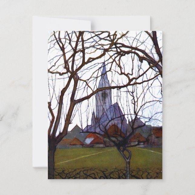 Carte Mondrian - Église du village (Devant)
