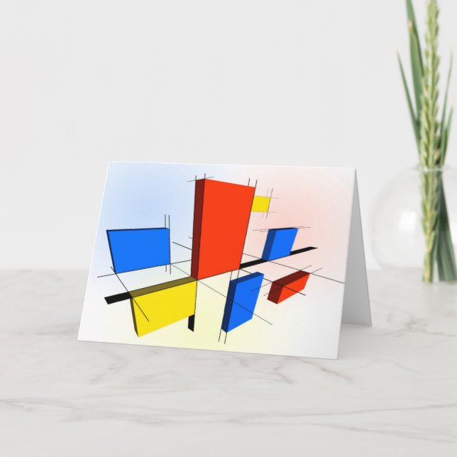 Carte Mondrian Inspiré 3D (Devant)