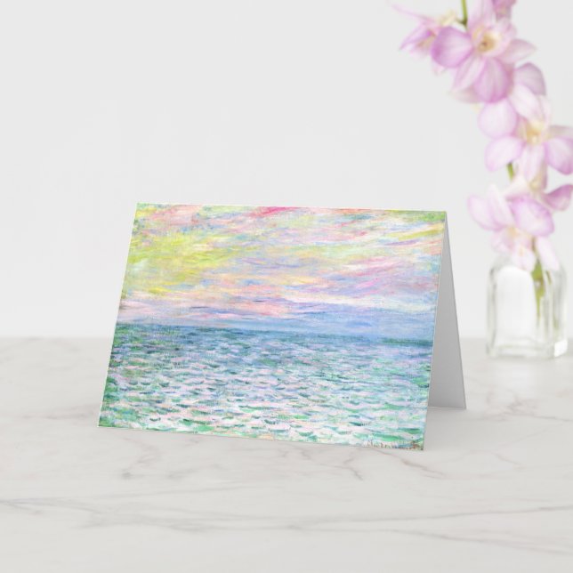 Carte Monet - Coucher de soleil à Pourville, art (Orchidée)