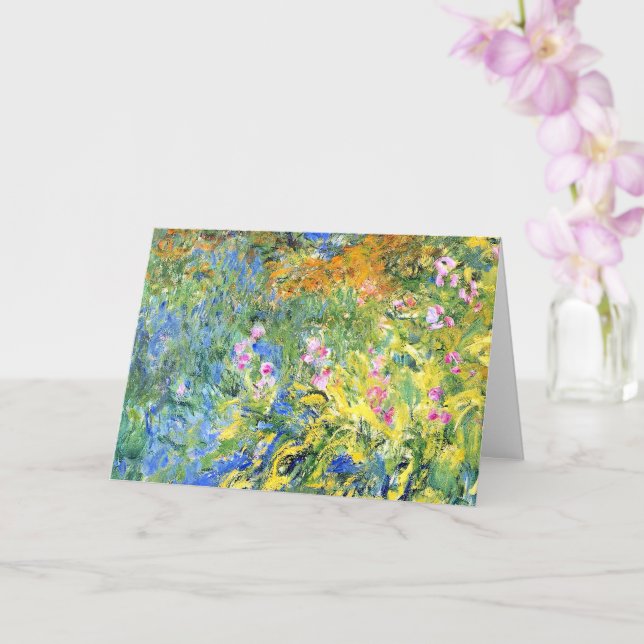 Carte Monet - Irises 3, peinture d'art, (Orchidée)