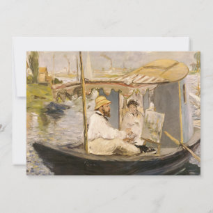 Carte Monet Peinture dans son Studio Boat Édouard Mane
