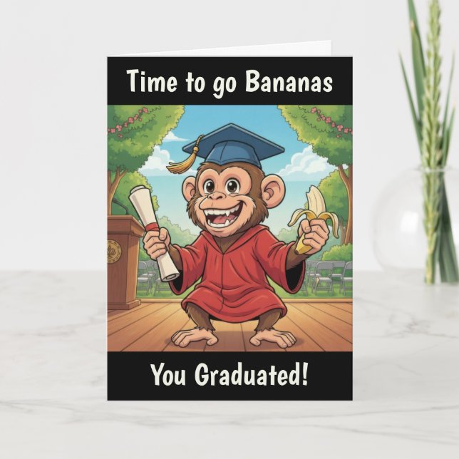 Carte Monkey Graduation Card (Devant)