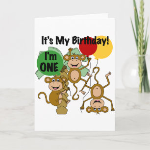 Carte Monkey Shine 1er Anniversaire Tshirts et cadeaux