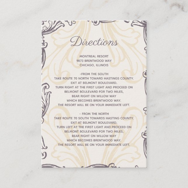 Carte Monogram Gold Purple Vintage (Devant)