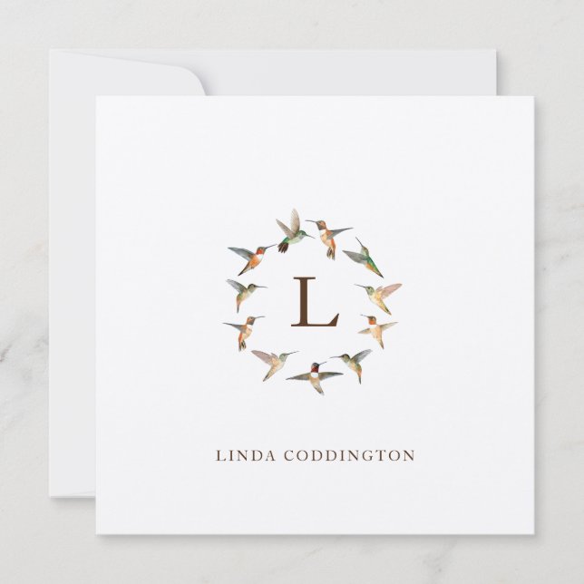 Carte Monogram Humminbird Note (Devant)