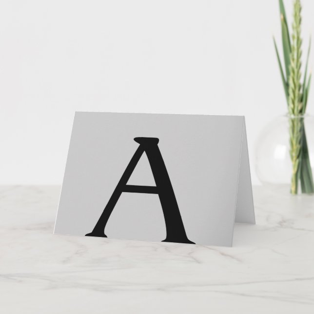 Carte Monogramme A Grey Black Note (Devant)
