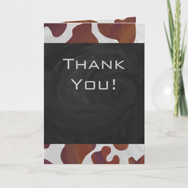 Carte Monogramme Brown et blanc de vache (Devant)