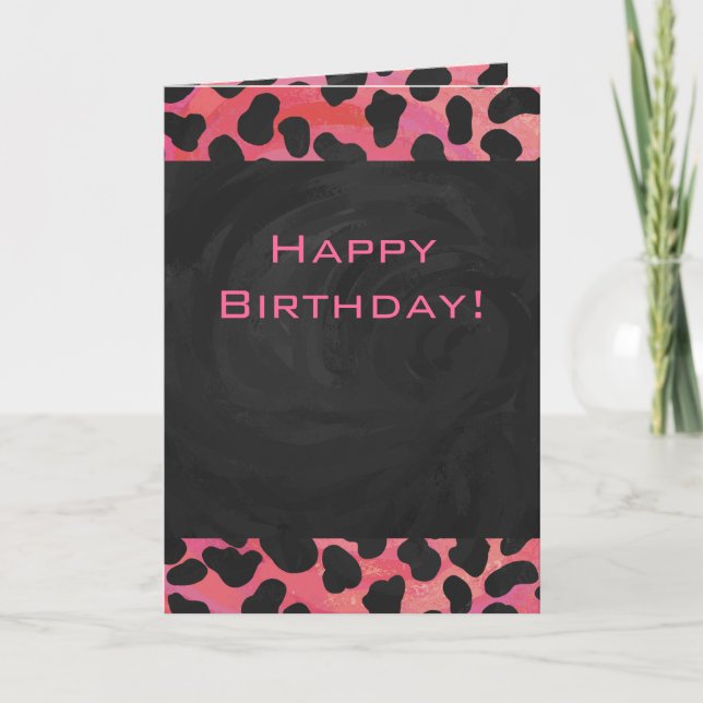Carte Monogramme Dalmatien Noir et Rouge (Devant)