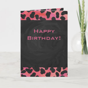 Carte Monogramme Dalmatien Noir et Rouge