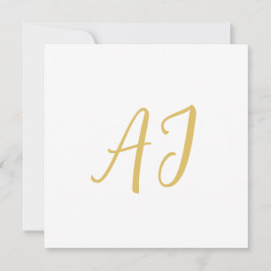 Carte Monogramme de couleur or professionnel classique i