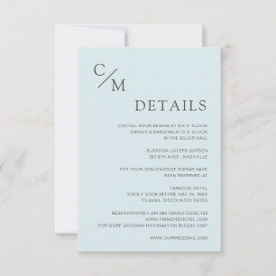 Carte monogramme élégant