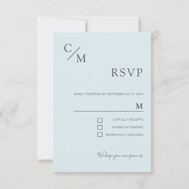 Carte monogramme élégant (Devant)