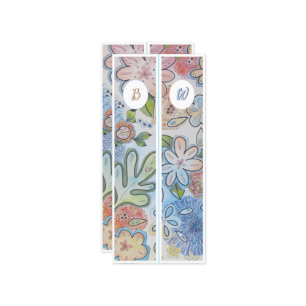 Carte Monogramme initial de la fleur de poitrine deux Si