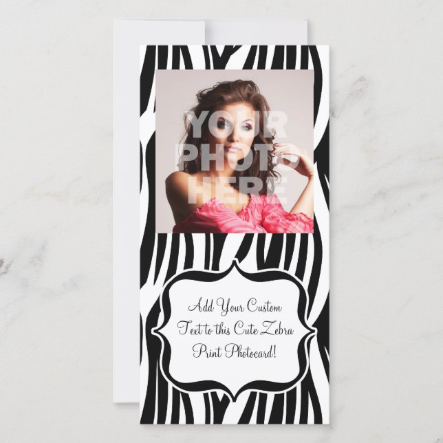 Carte Monogramme noir/blanc Funky Zebra (Devant)