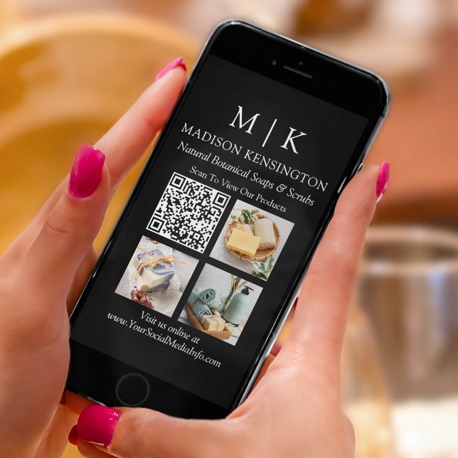 Carte Monogramme ou ajouter un logo Business QR Code 3 P (Edit to Customize text, colors and more)