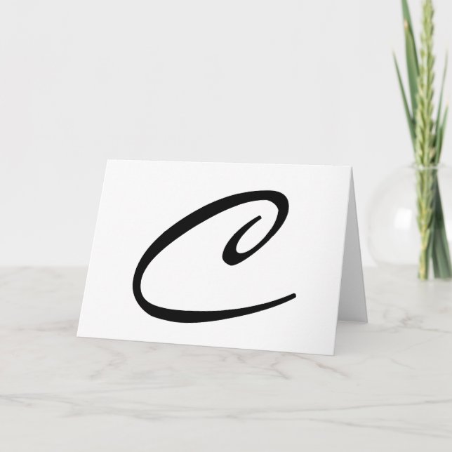 Carte Monogramme - Personnalisable "C" (Devant)