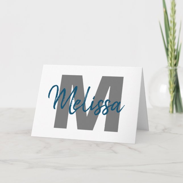 Carte Monogramme personnalisé (Devant)
