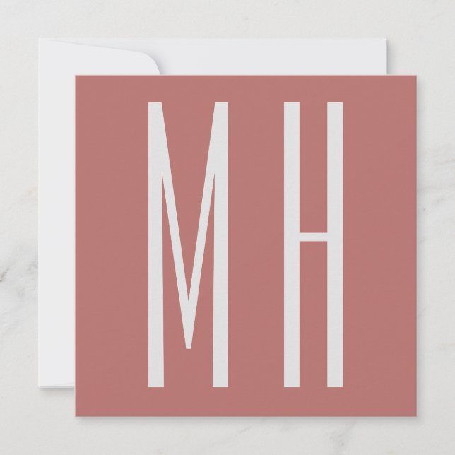 Carte Monogramme professionnel moderne minimaliste simpl (Devant)