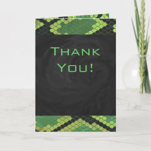 Carte Monogramme Serpent vert et noir