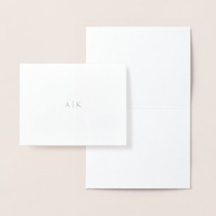 Carte Monogramme Silver Foil   MERCI MARIAGE