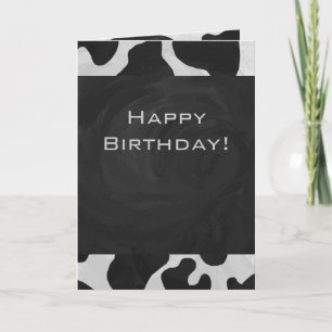 Carte Monogramme vache noir et blanc
