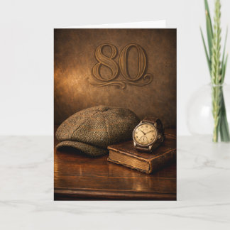 Carte Monsieur Vintage 80e Anniversaire Classique