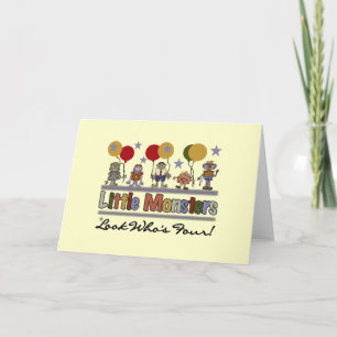 Carte Monster 4th Birthday Tshirts et cadeaux