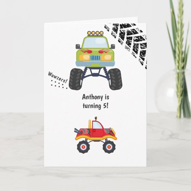 Carte Monster Truck Hommage d'anniversaire (Devant)