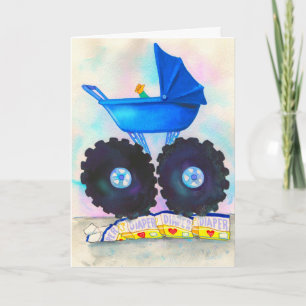 Carte Monster Truck Nouveau bébé Félicitations