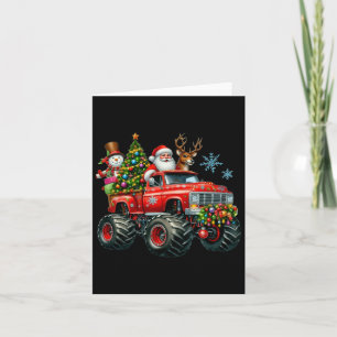 Carte Monster Truck Père Noël Reindee Arbre de Noël Enfa