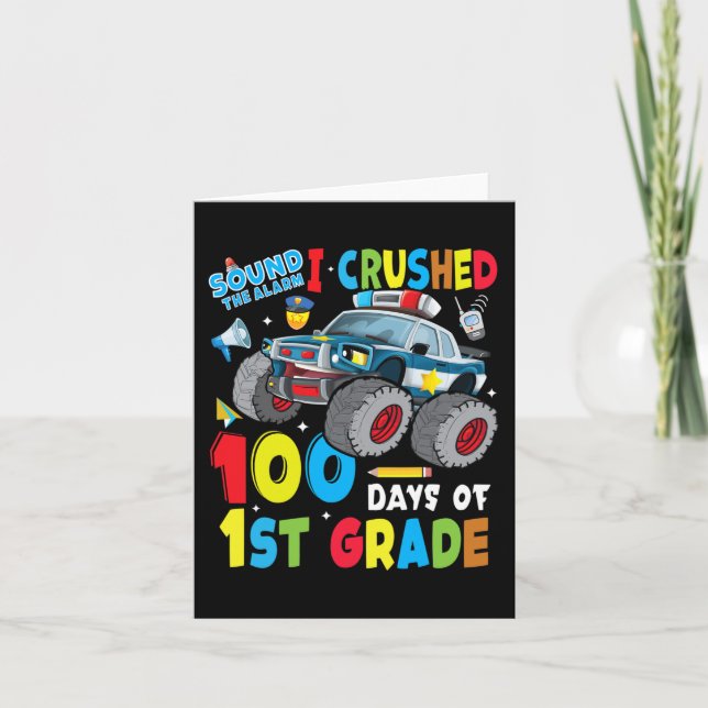 Carte Monster Truck Police Car 100 Jours De L'École 1Er  (Devant)