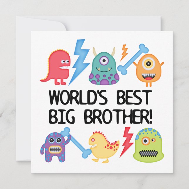 Carte Monsters World's Best Big Brother (Devant)