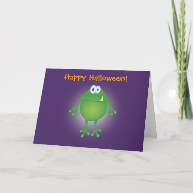 Carte monstre de grenouille avec arrière - plan, Happy H (Devant)