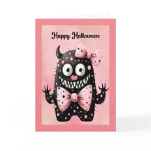 Carte Monstre Halloween mignonne pour enfants
