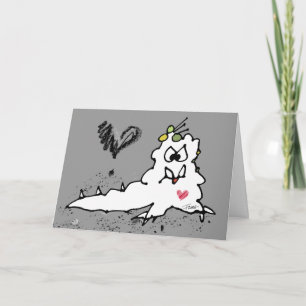Carte Monstre limace d'amour de dessin animé