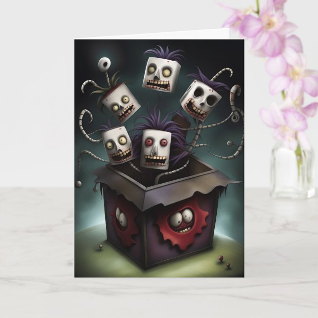 Carte Monstres amusants dans une boîte (Orchidée)