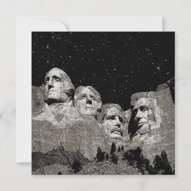 Carte Mont Rushmore Présidents américains, (Devant)